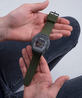 Gunmetal Case Green Silicone Watch  large