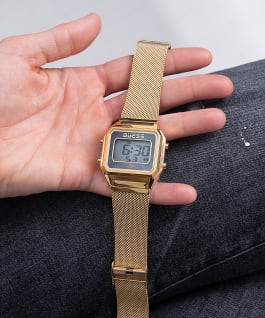 Gold Tone Case Gold Tone Stainless Steel/Mesh Watch  large