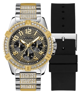 Exclusive Two Tone Crystal Steel Watch Gift Set  large
