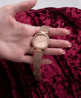 Rose Gold Tone Case Rose Gold Tone Stainless Steel/Mesh Watch  large