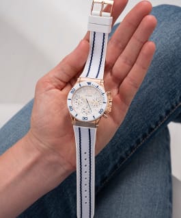 ECO-FRIENDLY ROSE GOLD AND WHITE BIO-BASED AND RECYCLABLE WATCH  large