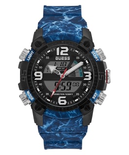 Black Case Blue Silicone Watch  large