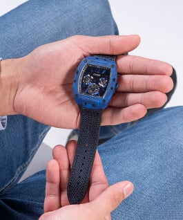 Blue Case Blue Nylon/Silicone Watch  large