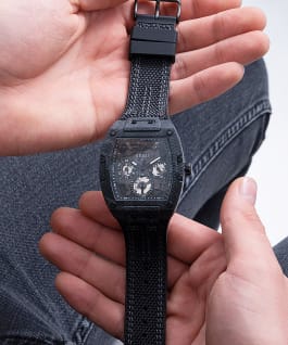 Black Case Black Nylon/Silicone Watch  large