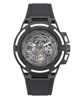 Gunmetal Case Grey Silicone Watch  large