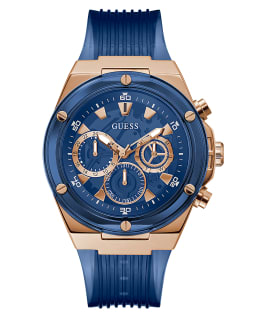 ECO-FRIENDLY ROSE GOLD AND BLUE BIO-BASED WATCH  large