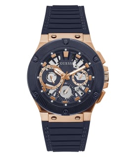 Navy Case Navy Silicone Watch  large