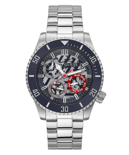 Silver Tone Case Silver Tone Stainless Steel Watch  large