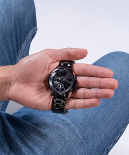 Black Case Black Stainless Steel Watch  large
