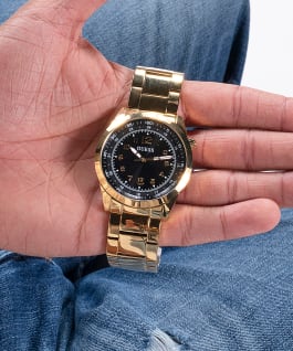 Gold Tone Case Gold Tone Stainless Steel Watch  large
