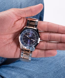 Silver Case 2-Tone Stainless Steel Watch  large