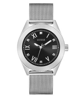 Silver Case Silver Tone Stainless Steel/Mesh Watch  large