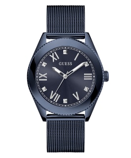 Navy Case Navy Stainless Steel/Mesh Watch  large