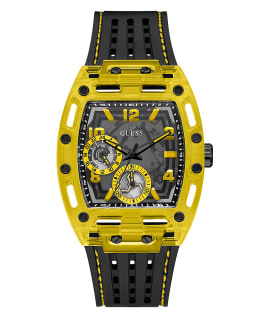 Yellow Case Black Silicone Watch  large