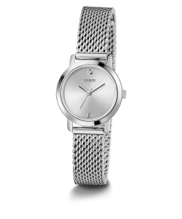 Silver Tone Case Silver Tone Mesh Watch  large