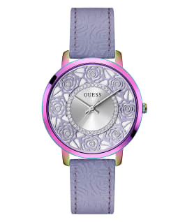Iridescent Case Purple Genuine Leather Watch  large