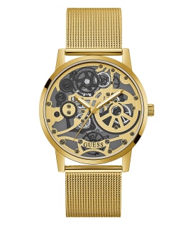 Gold Tone Case Gold Tone Mesh Watch  large