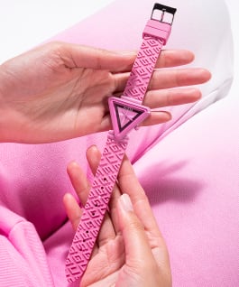 Pink Case Pink Silicone Watch  large