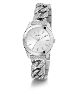 Silver Tone Case Silver Tone Stainless Steel Watch  large