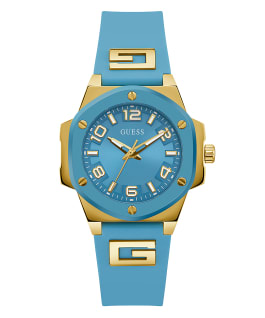 2-Tone Case Turquoise Silicone Watch  large