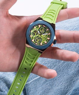 2-Tone Case Lime Green Silicone Watch  large