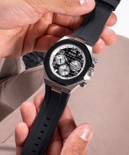 2-Tone Case Black Silicone Watch  large