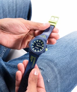 ECO-FRIENDLY MADE FROM PLANTS 40MM BLUE WATCH  large