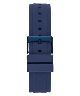 Rose Gold Tone/Blue Case Blue Silicone Watch  large