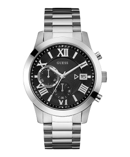 Silver Tone Case Silver Tone Stainless Steel Watch  large