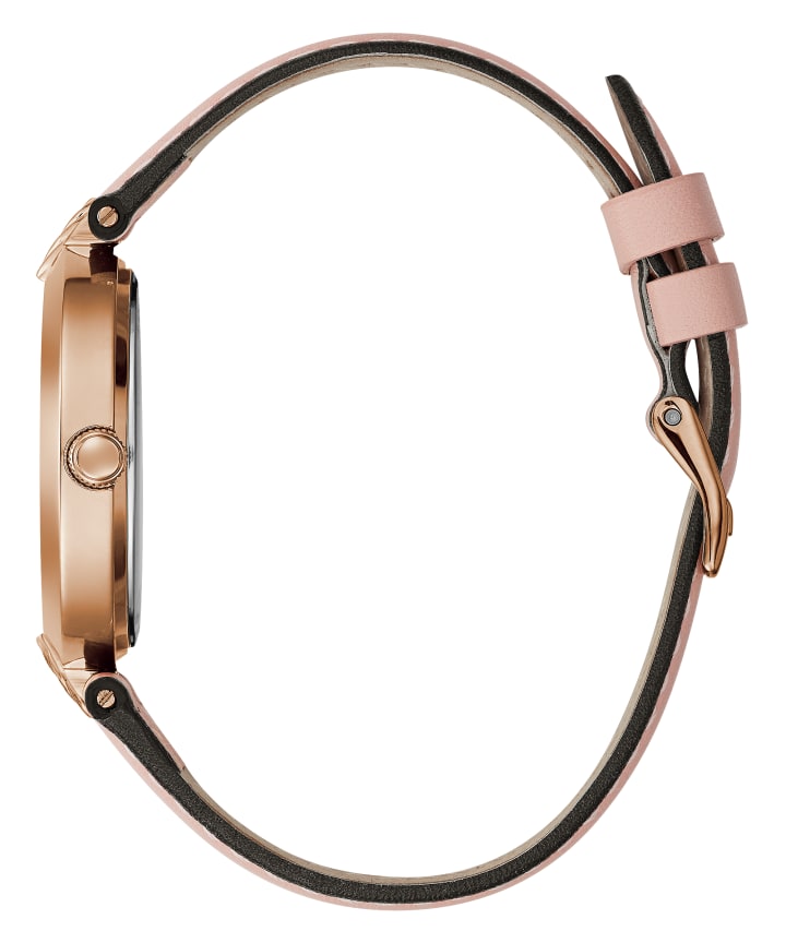 Rose Gold Tone Case Pink Genuine Leather Watch large