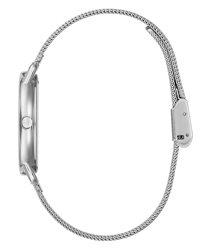 Silver Tone Case Silver Tone Stainless Steel/Mesh Watch large
