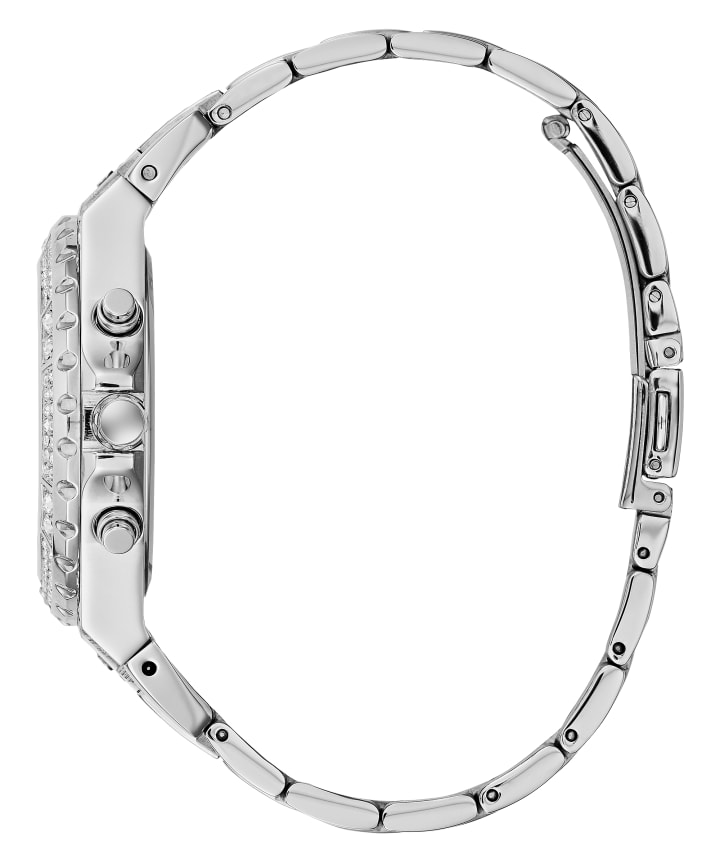 Silver Tone Case Silver Tone Stainless Steel Watch large