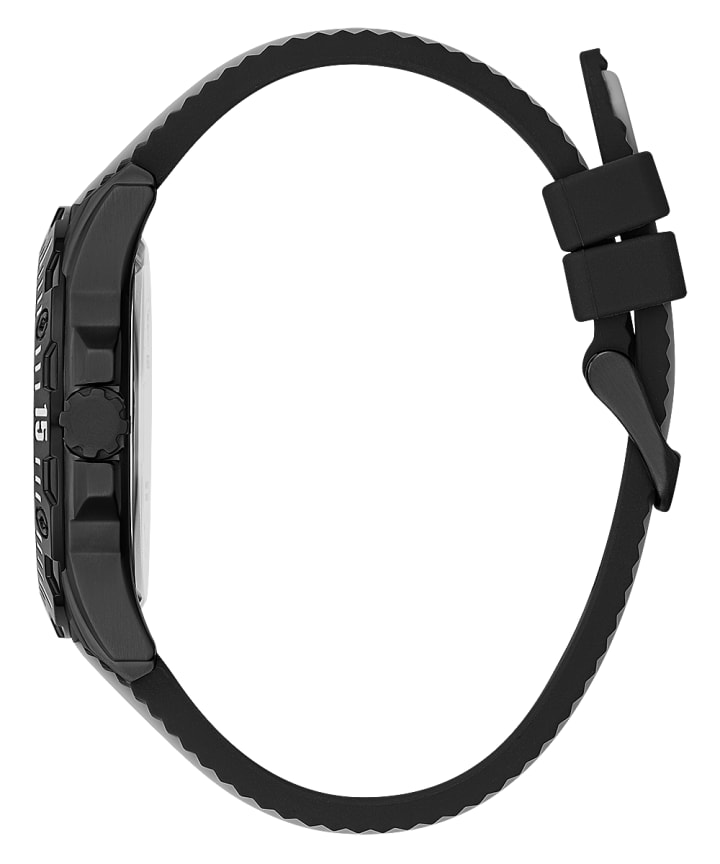 Black Case Black Silicone Watch large