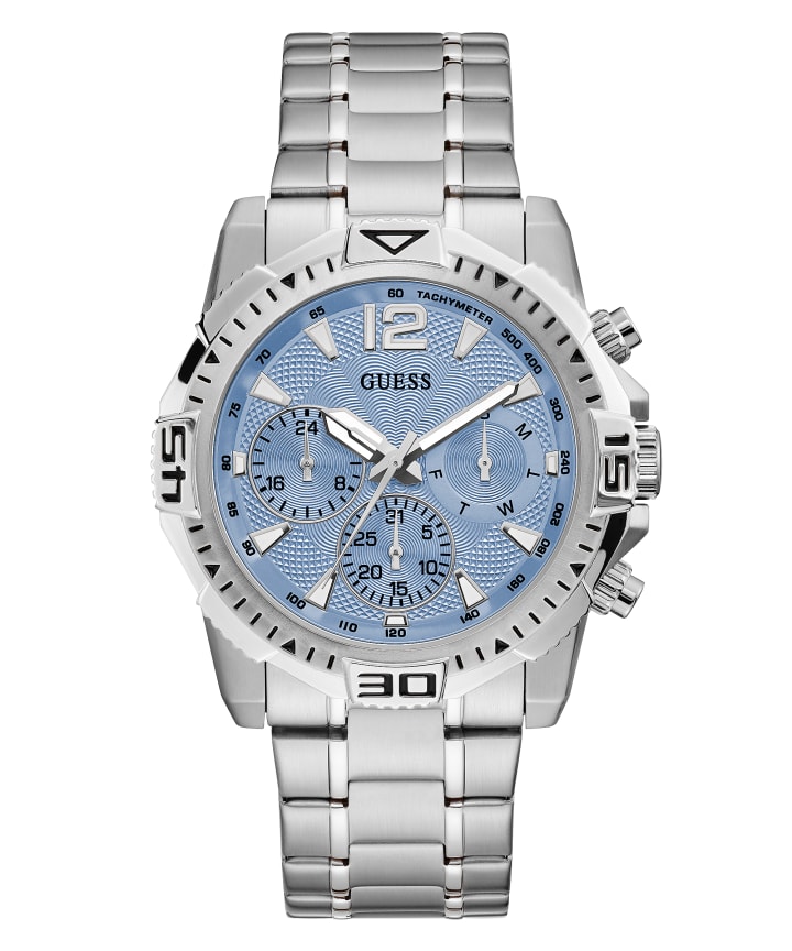 Silver Tone Case Silver Tone Stainless Steel Watch large
