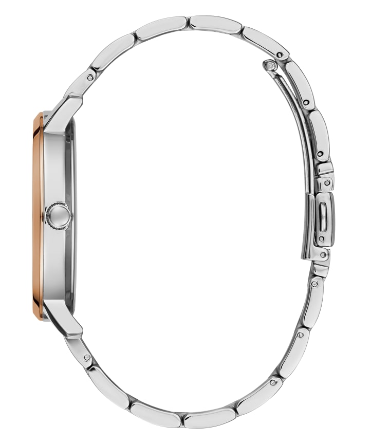 Silver Tone/Rose Gold Tone Case Silver Tone/Rose Gold Tone Stainless Steel Watch large