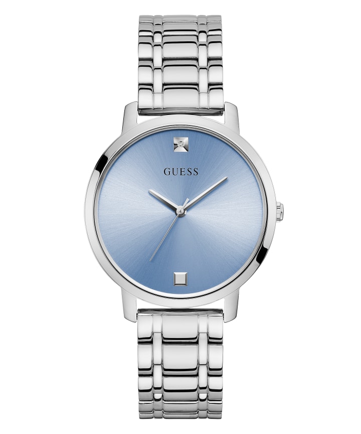 Silver Tone Case Silver Tone Stainless Steel Watch large
