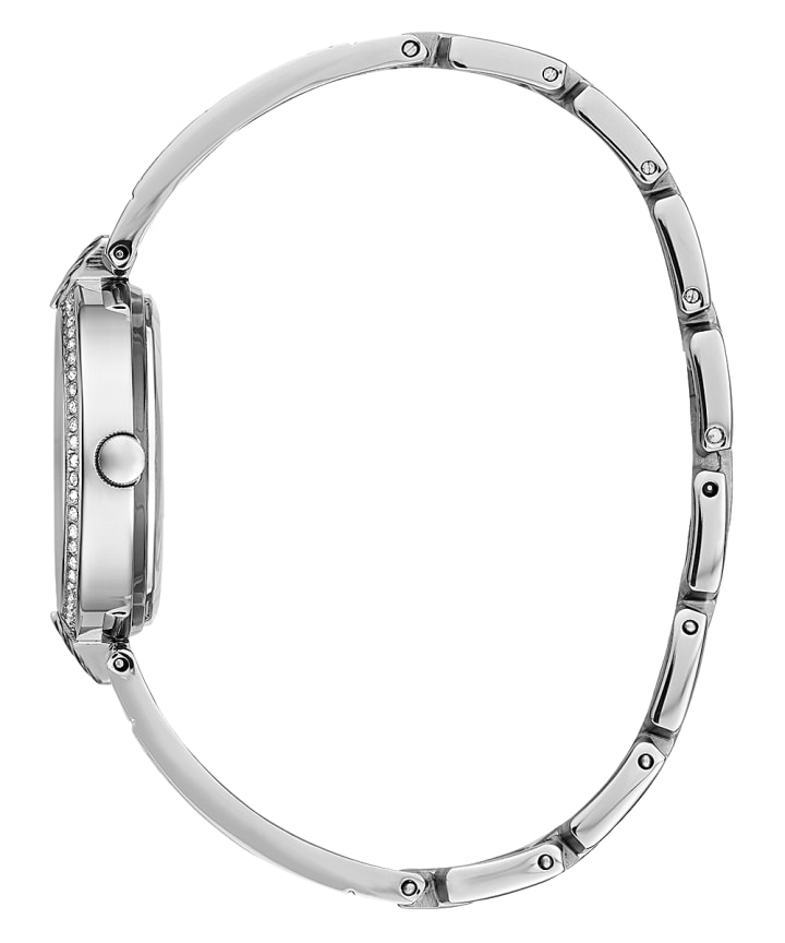 Silver Tone Case Silver Tone Stainless Steel Watch large