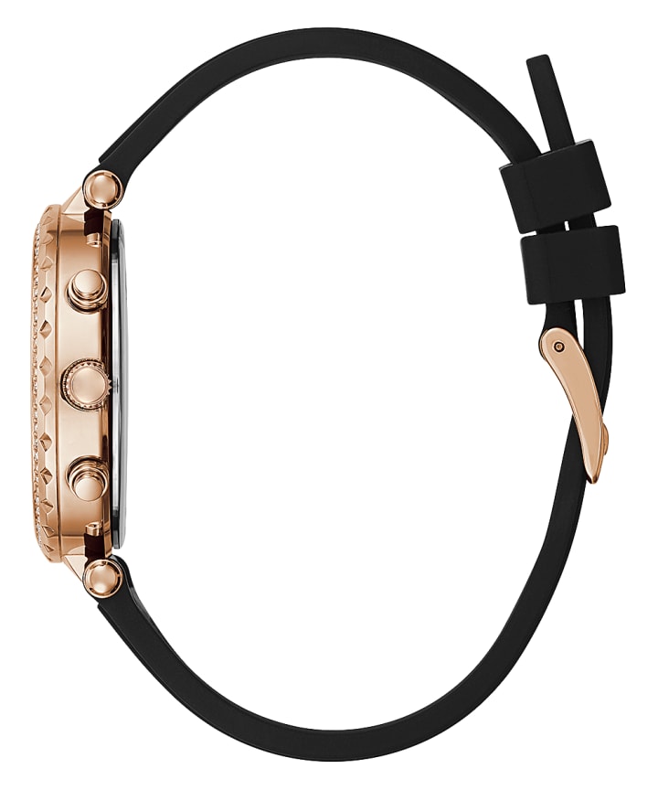 Rose Gold Tone Case Rose Gold Tone Silicone Watch large