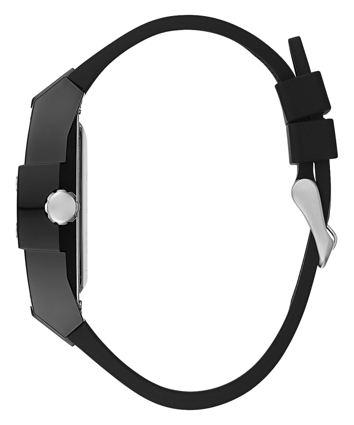 Black Case Black Silicone Watch large