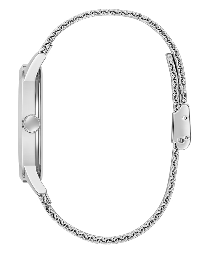 Silver Tone Case Silver Tone Stainless Steel Watch large