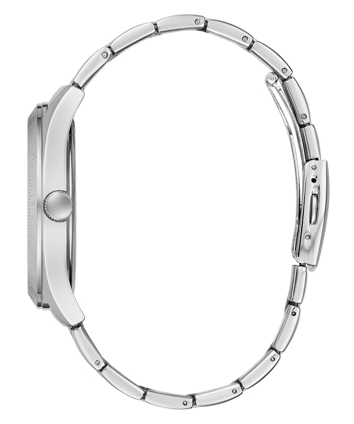 Silver Tone Case Silver Tone Stainless Steel Watch large