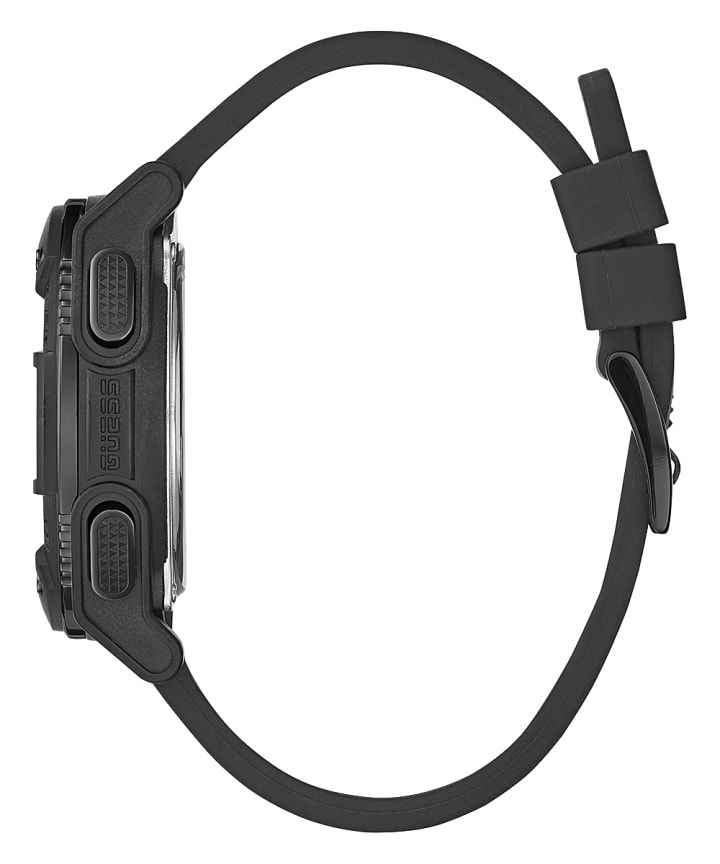 Black Case Black Silicone Watch large
