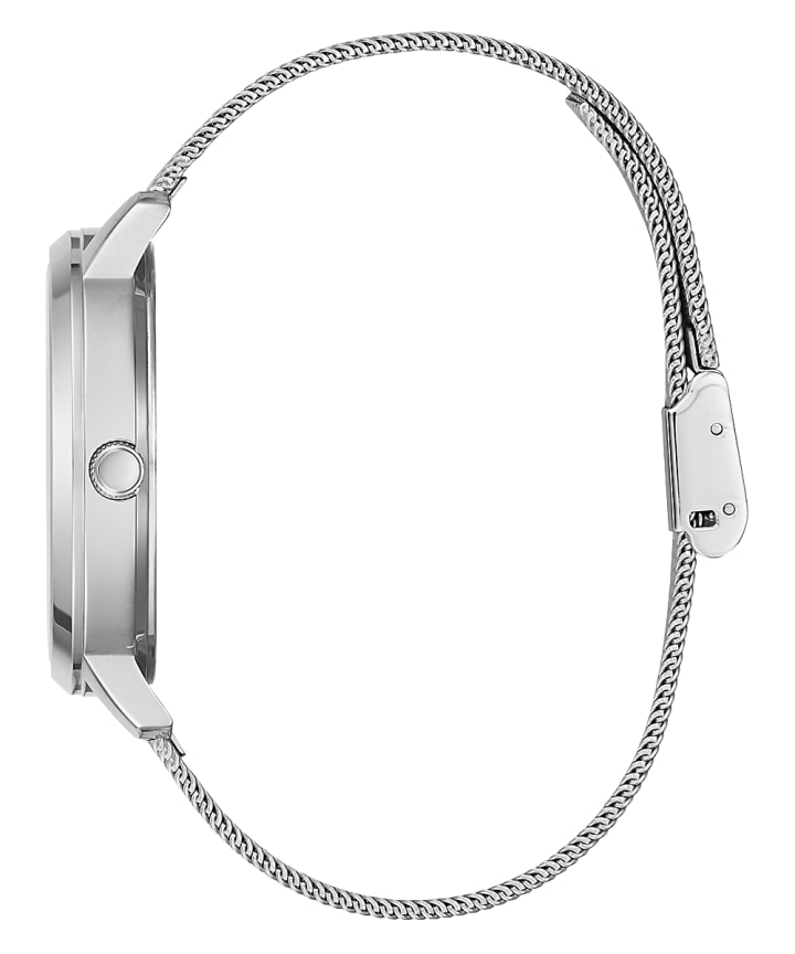 Silver Tone Case Silver Tone Stainless Steel/Mesh Watch large