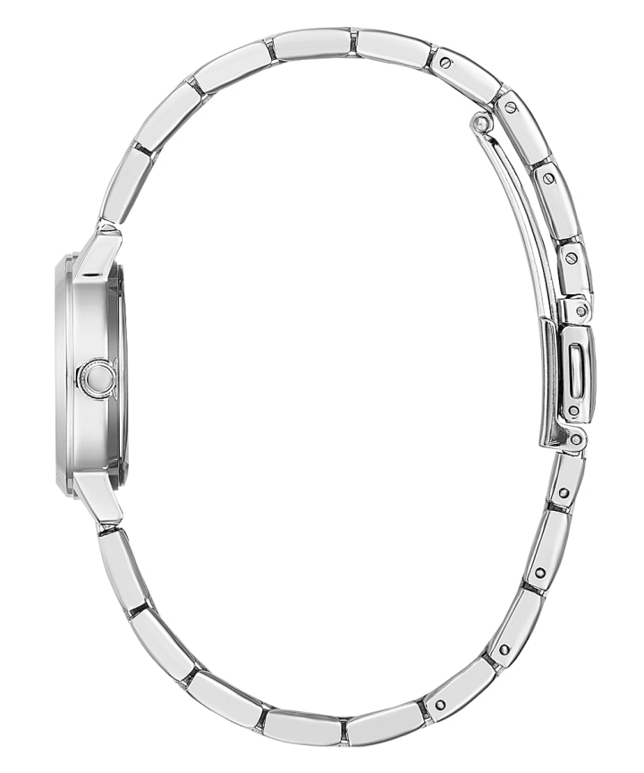 Silver Tone Case Silver Tone Stainless Steel Watch large