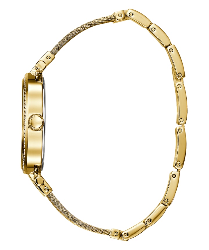Gold Tone Case Gold Tone Stainless Steel/Mesh Watch large