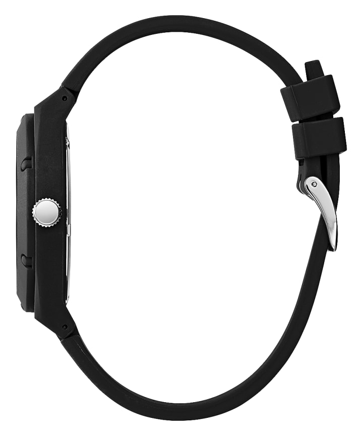 Black Case Black Silicone Watch large