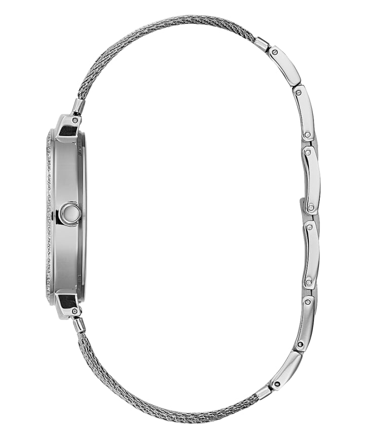 Silver Tone Case Silver Tone Stainless Steel/Mesh Watch large