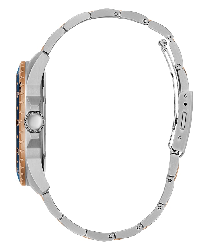 Silver Tone/Rose Gold Tone Case Silver Tone/Rose Gold Tone Stainless Steel Watch large