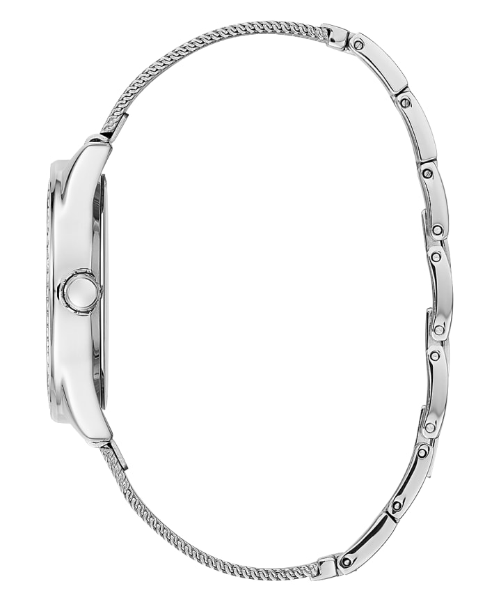 Silver Tone Case Silver Tone Stainless Steel/Mesh Watch large