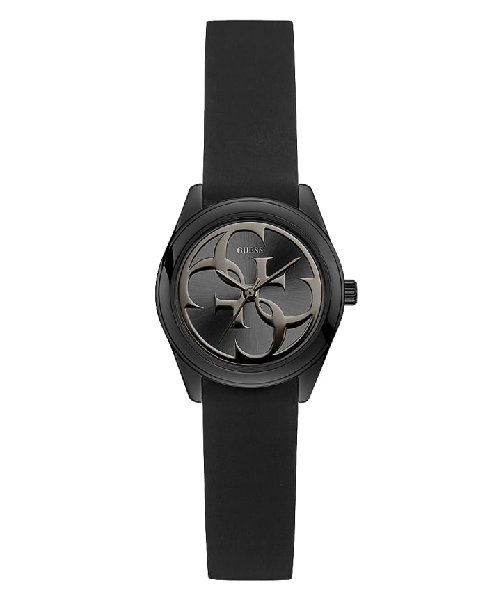 Black Case Black Silicone Watch large
